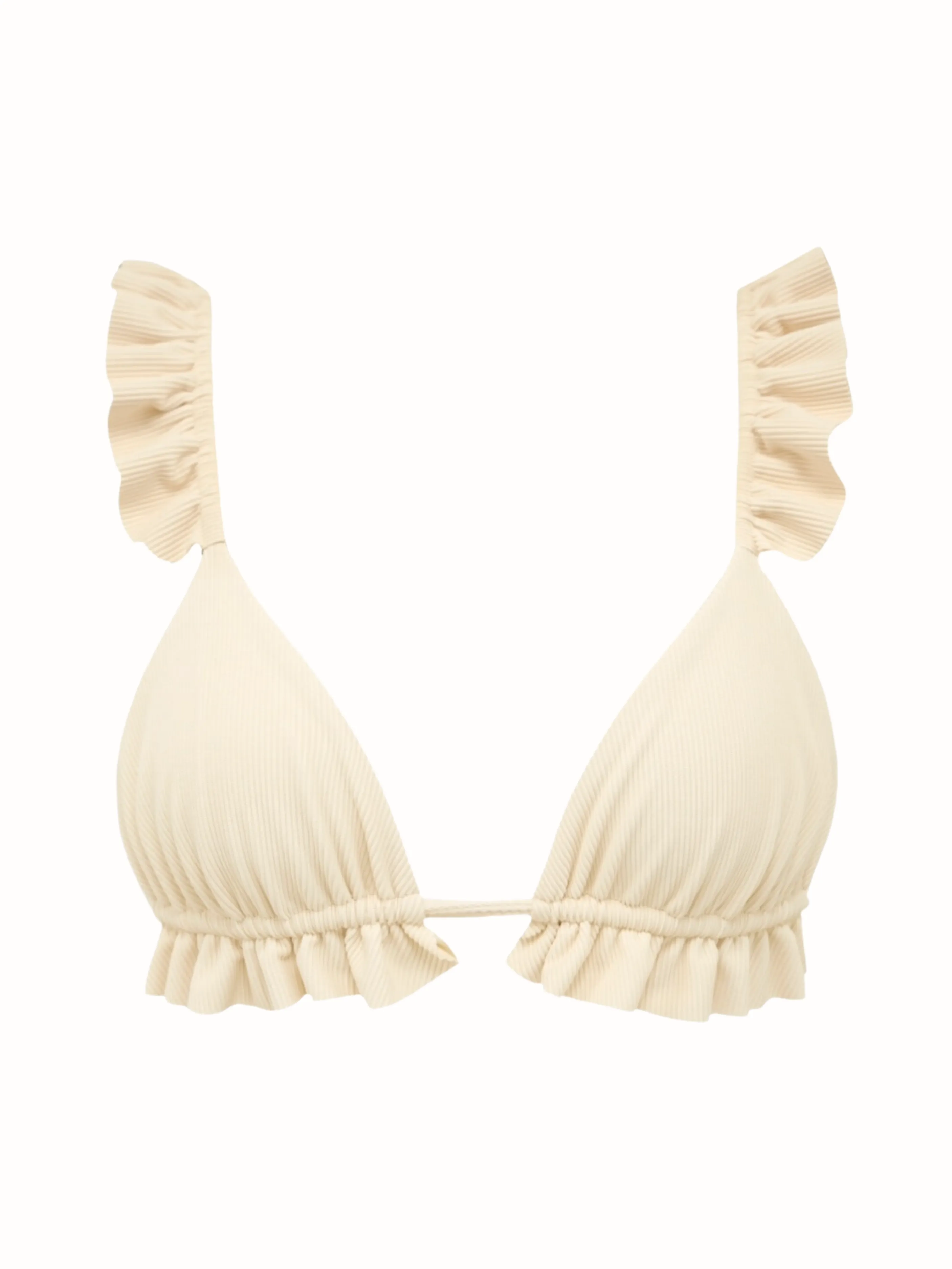 Ribbed RIA RUFFLE Bikini Top