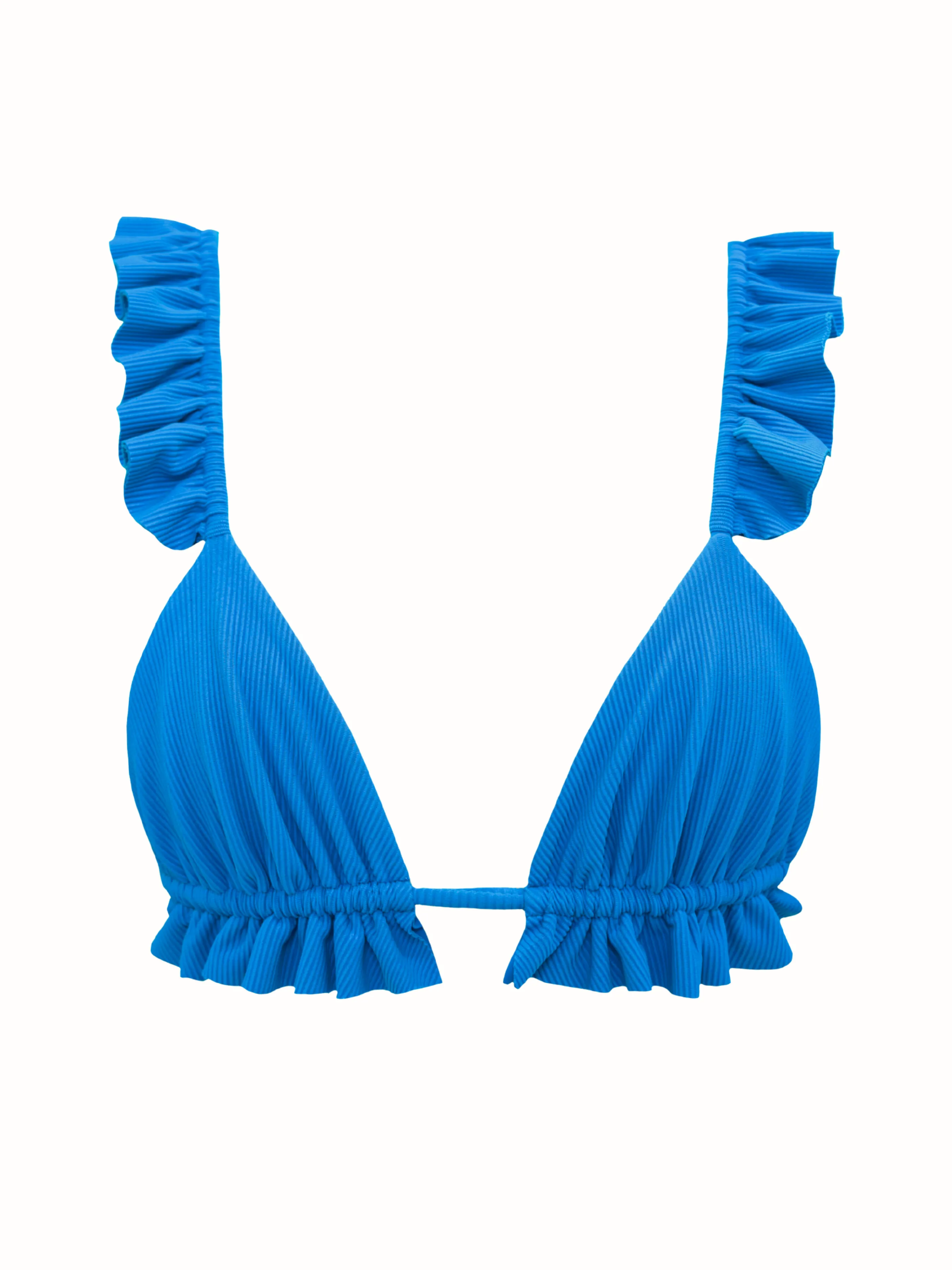 Ribbed RIA RUFFLE Bikini Top