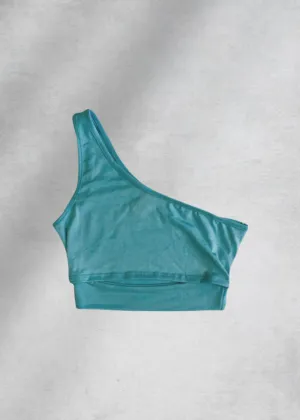 Riley Asymmetrical Crop Top - Blue