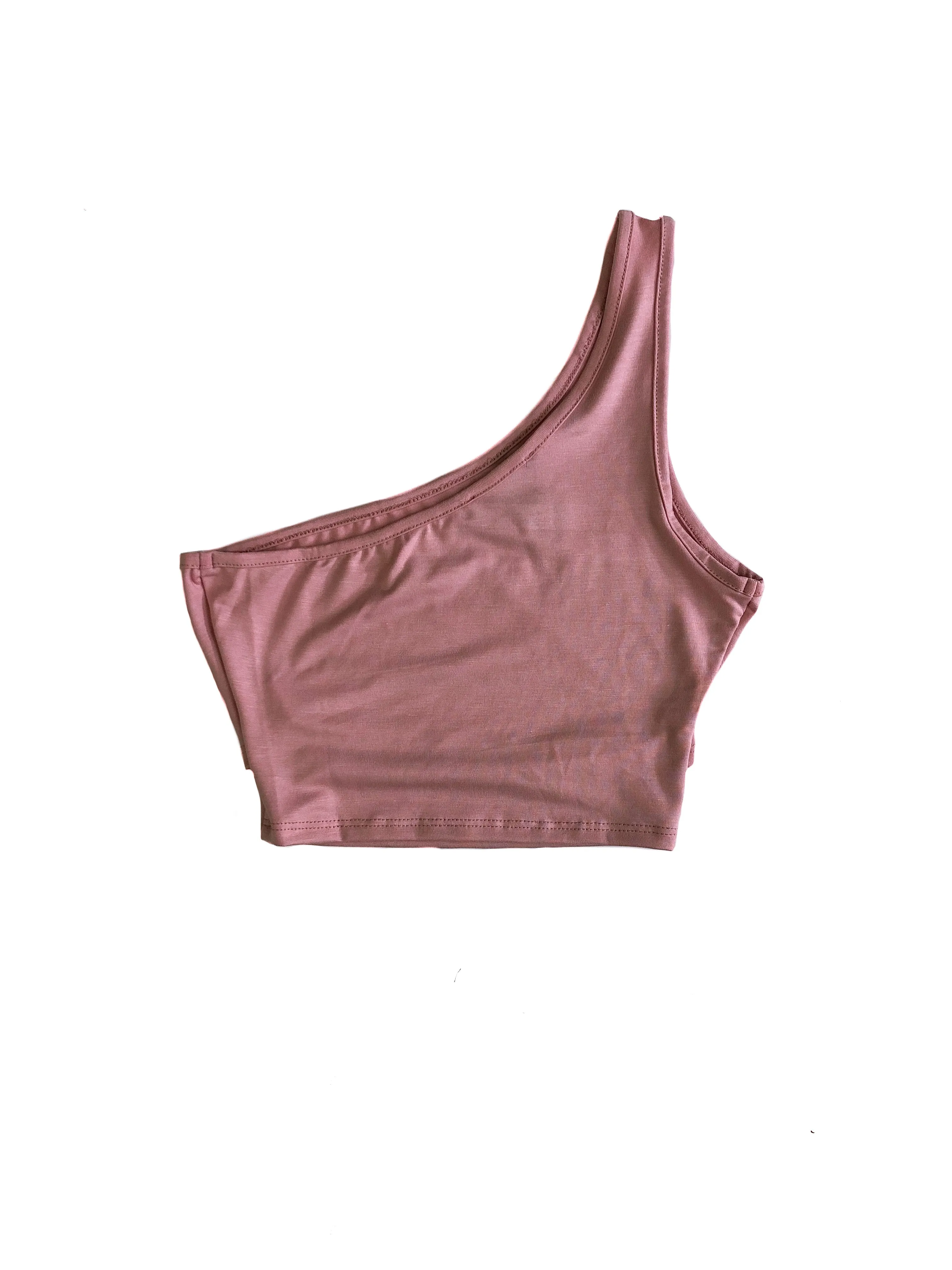 Riley Asymmetrical Crop Top - Pink