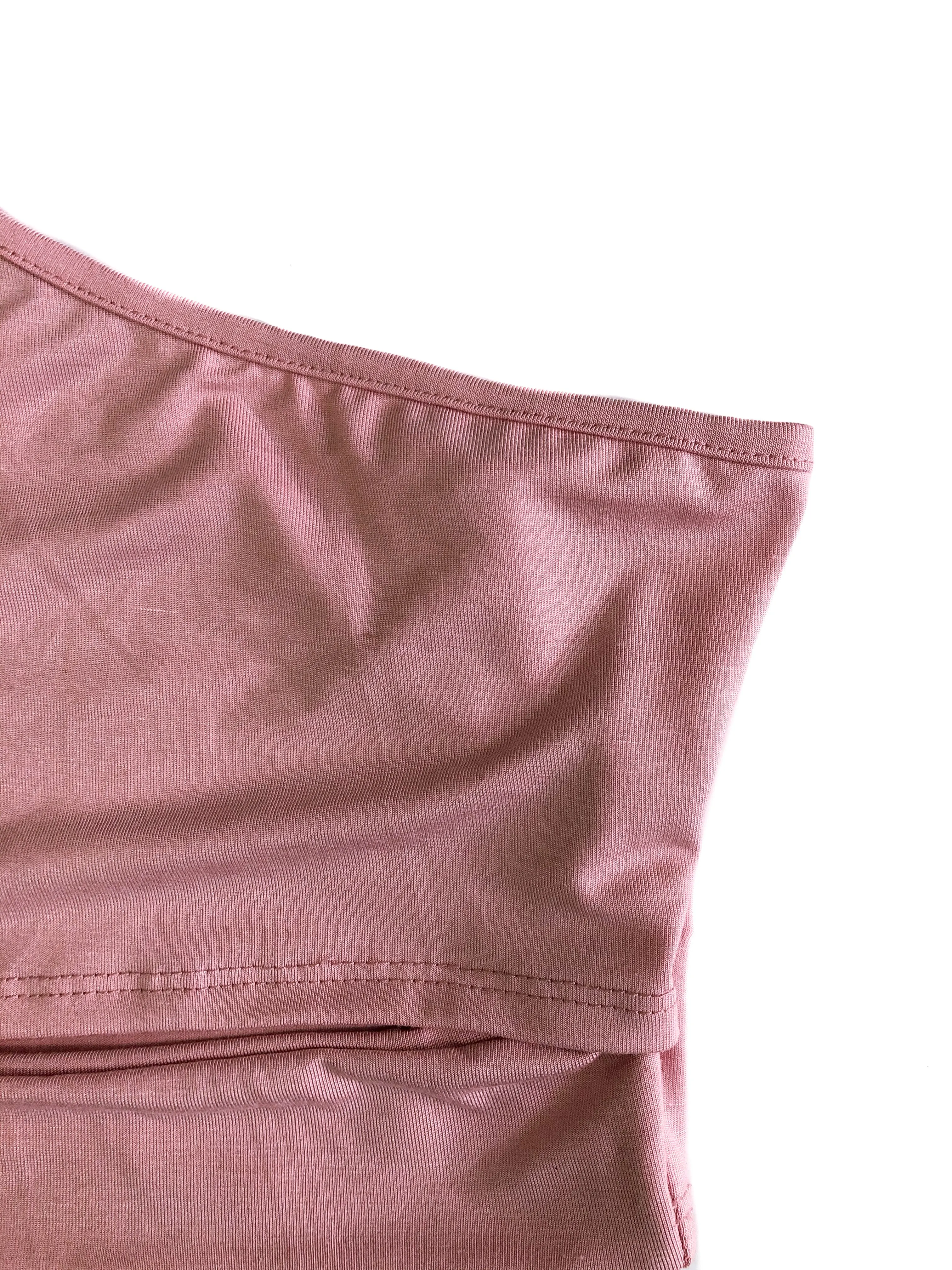 Riley Asymmetrical Crop Top - Pink