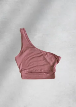 Riley Asymmetrical Crop Top - Pink