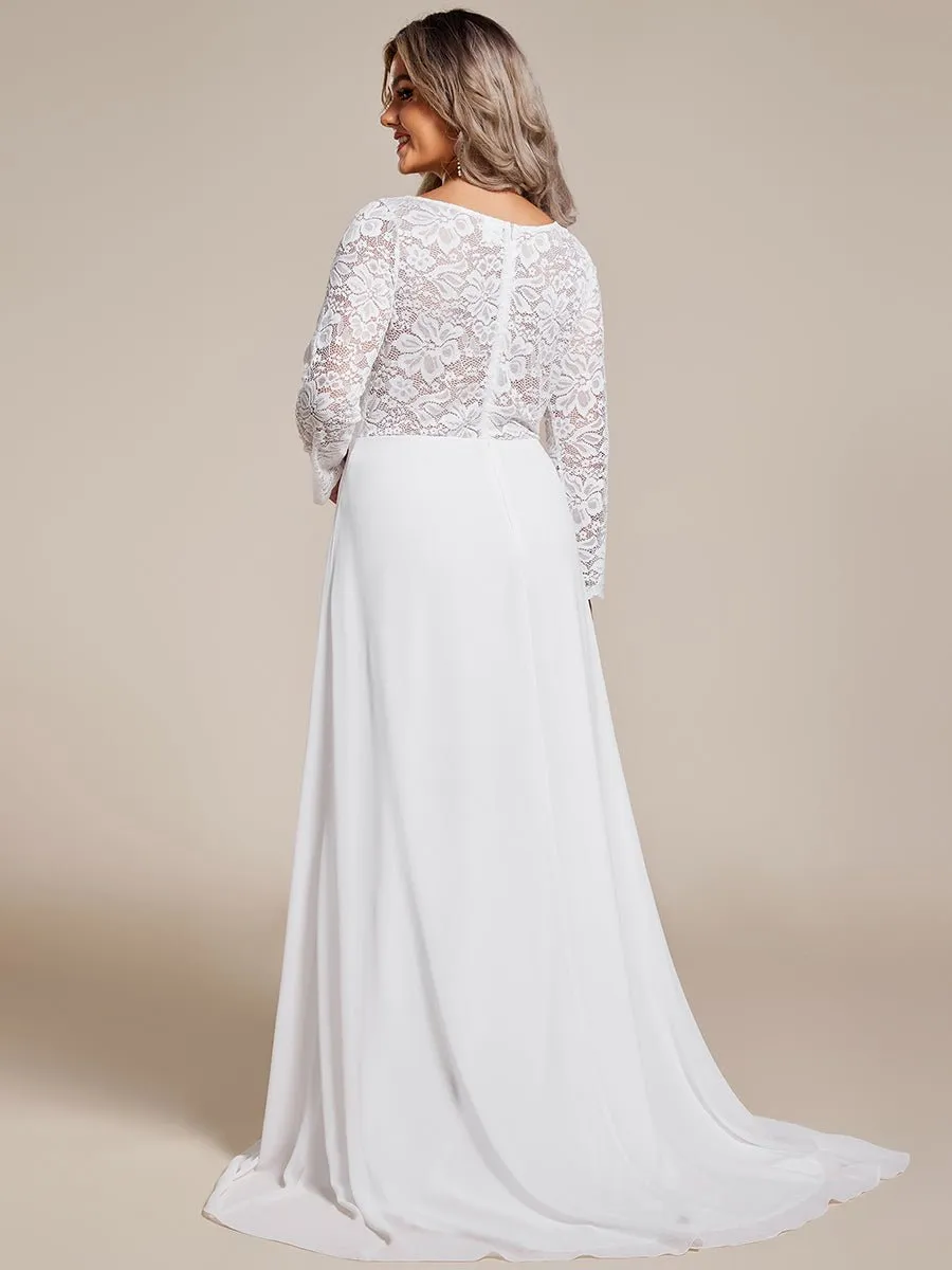 Robin lace and chiffon wedding dress in ivory s18 Express NZ Wide