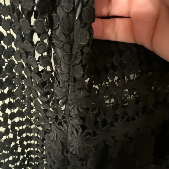 Romeo   Juliet Couture Black Tiered Long Sleeve Lace Dress Sz M 275  S1