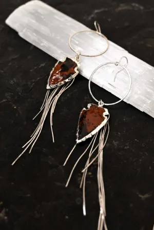 Rooted in My Own Mahogany Obsidian Silver Dangle Earrings