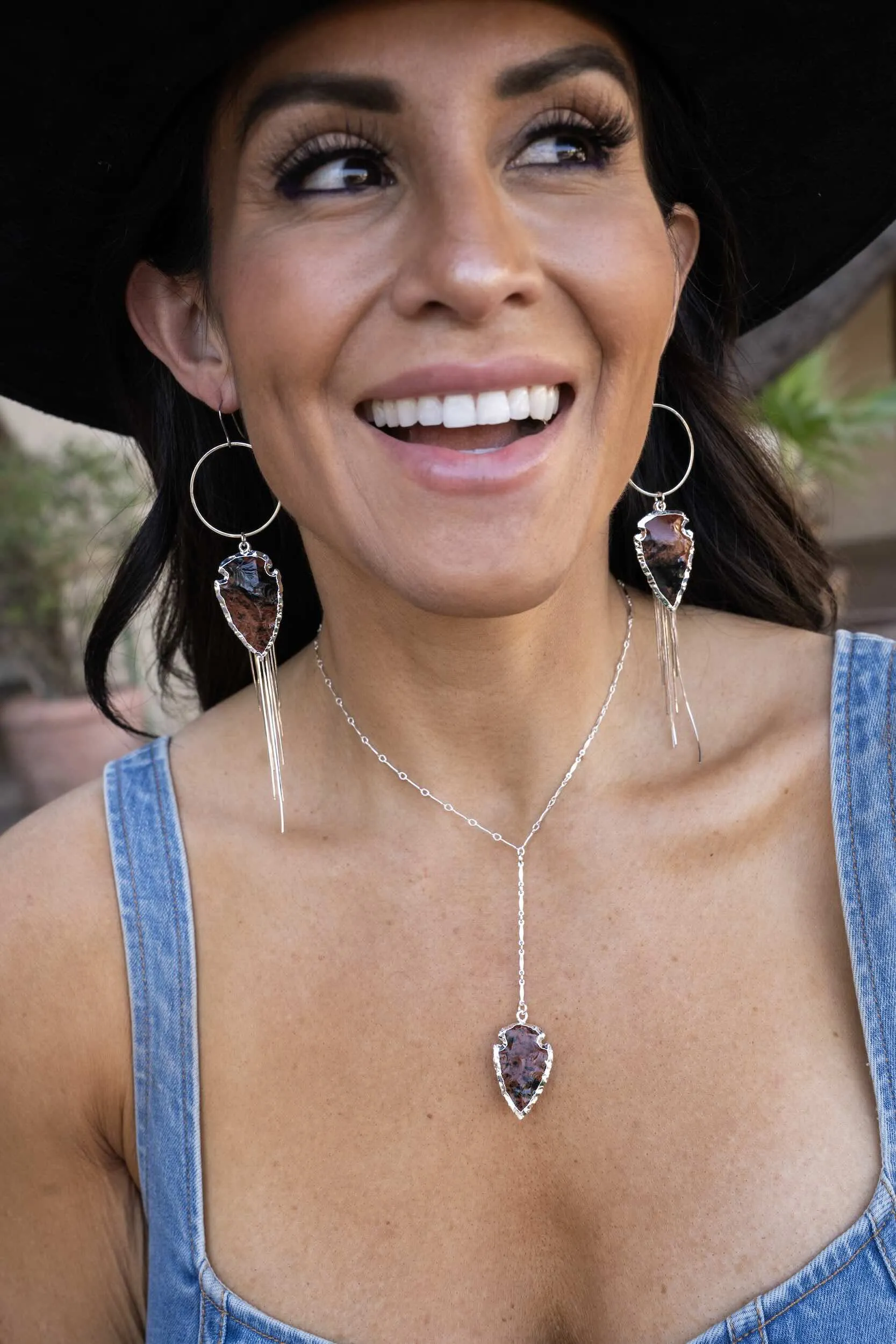 Rooted in My Own Mahogany Obsidian Silver Dangle Earrings