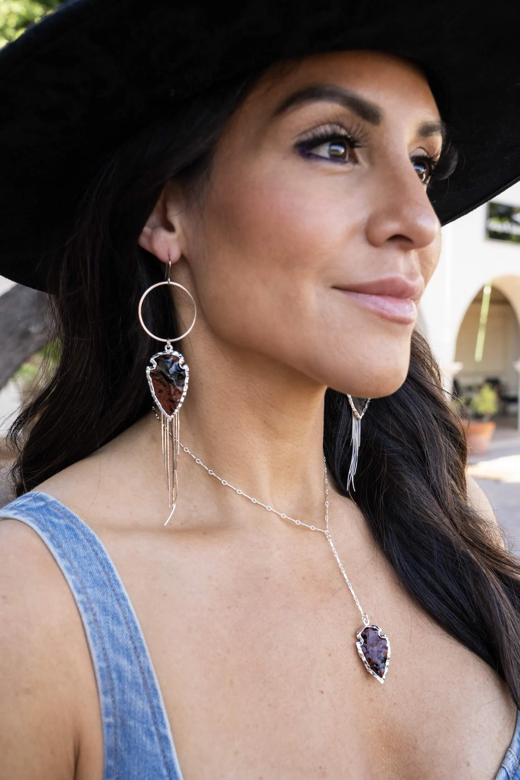 Rooted in My Own Mahogany Obsidian Silver Dangle Earrings