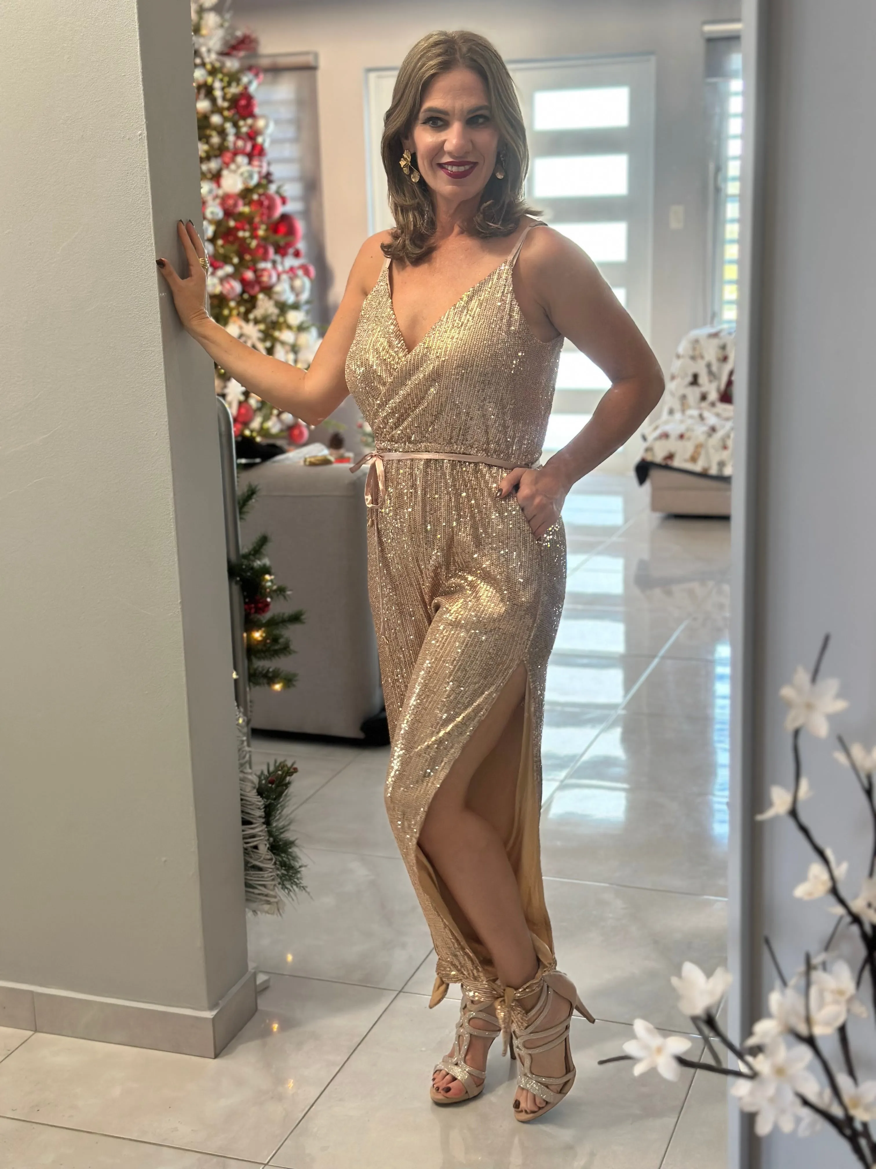Rose Gold Sequin Jumpsuit