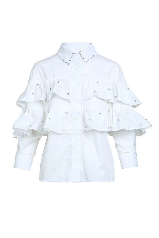 Ruffle Embellished Top