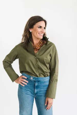 Ruffle Shirt Olive