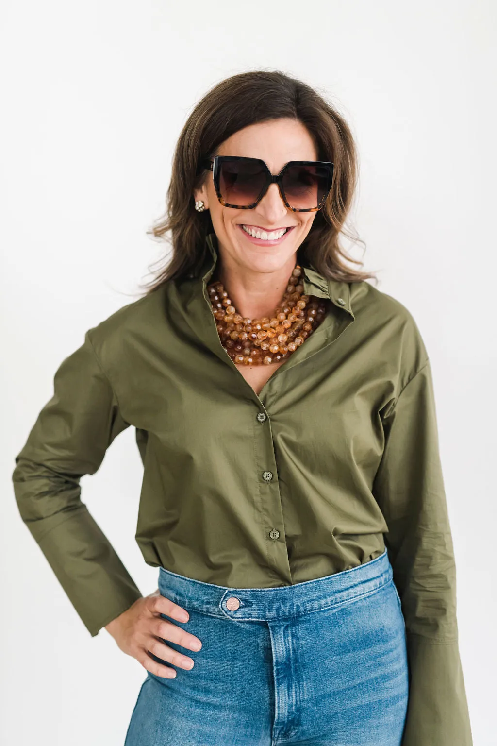 Ruffle Shirt Olive