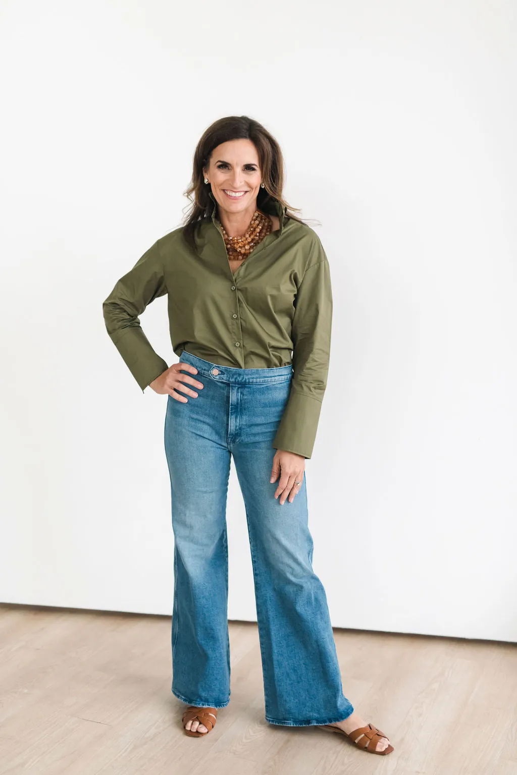 Ruffle Shirt Olive