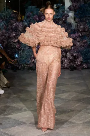 Ruffle Tulle Cape Top