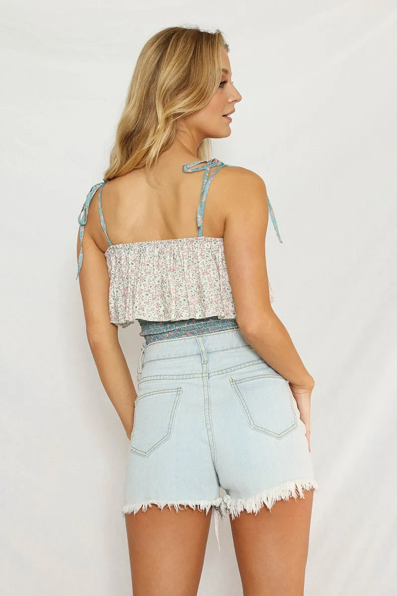 Ruffled Floral Tank