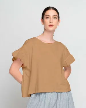 Ruffled Short Sleeve Crewneck T