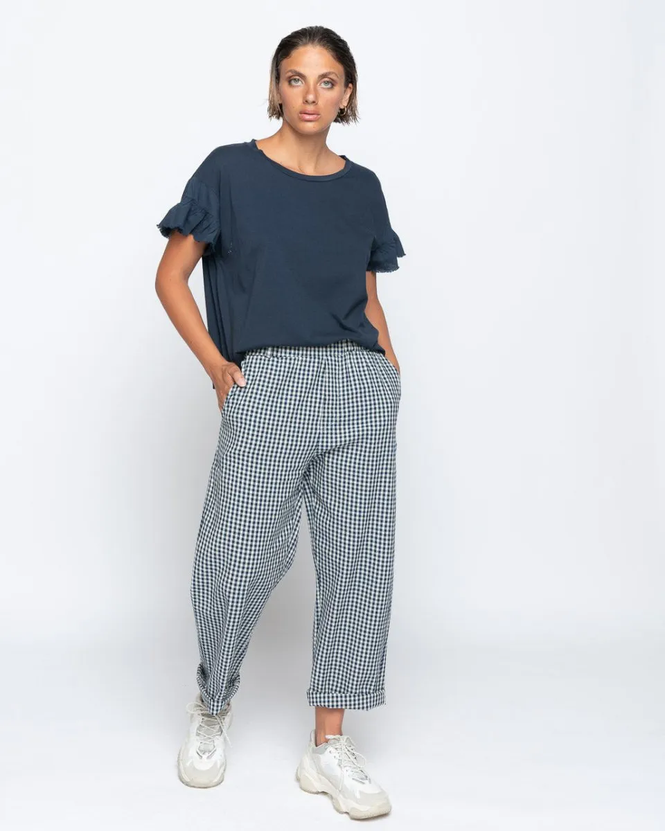 Ruffled Short Sleeve Crewneck T