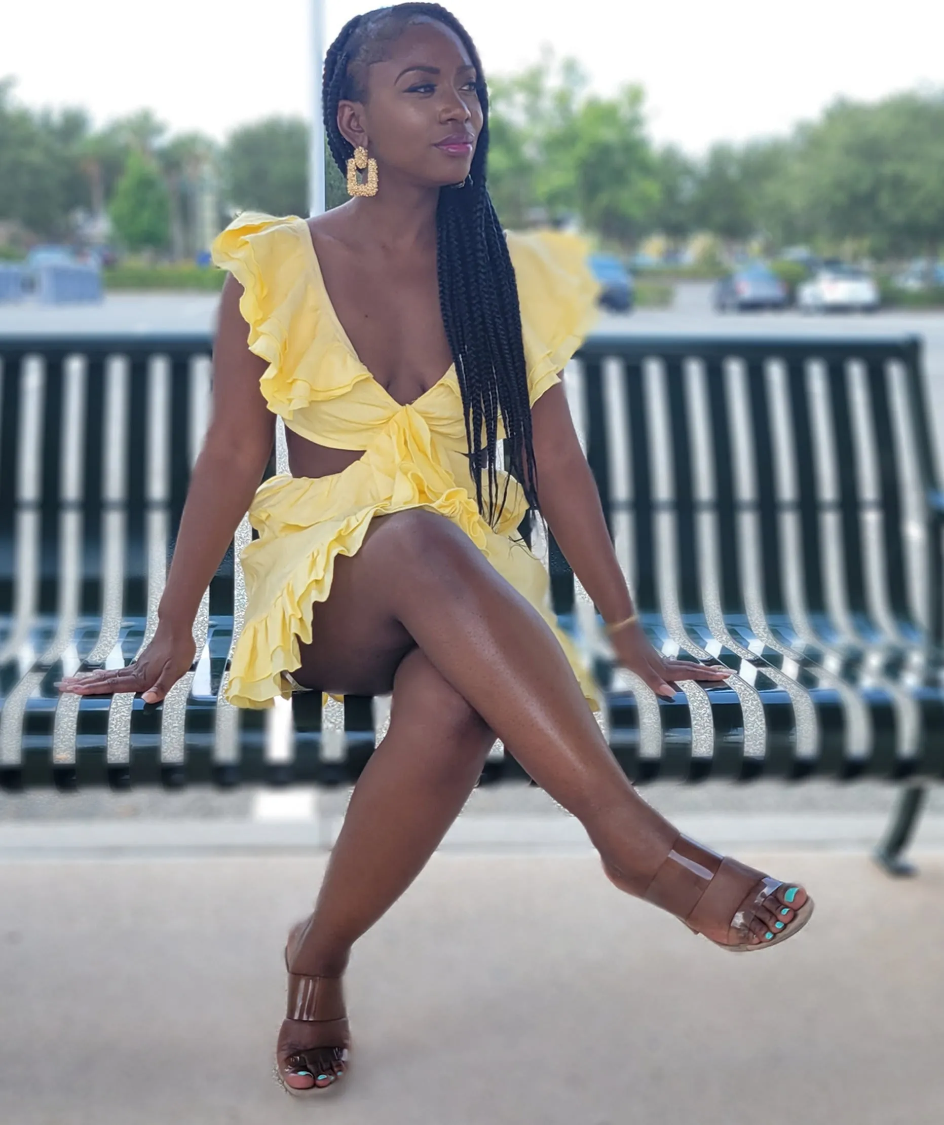 Ruffles Mini Dress (Yellow)