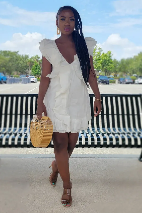 Ruffles Mini Dress (Yellow)