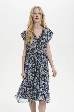 Saint Tropez Line Dress In Campanula Poppy