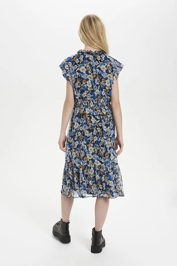 Saint Tropez Line Dress In Campanula Poppy