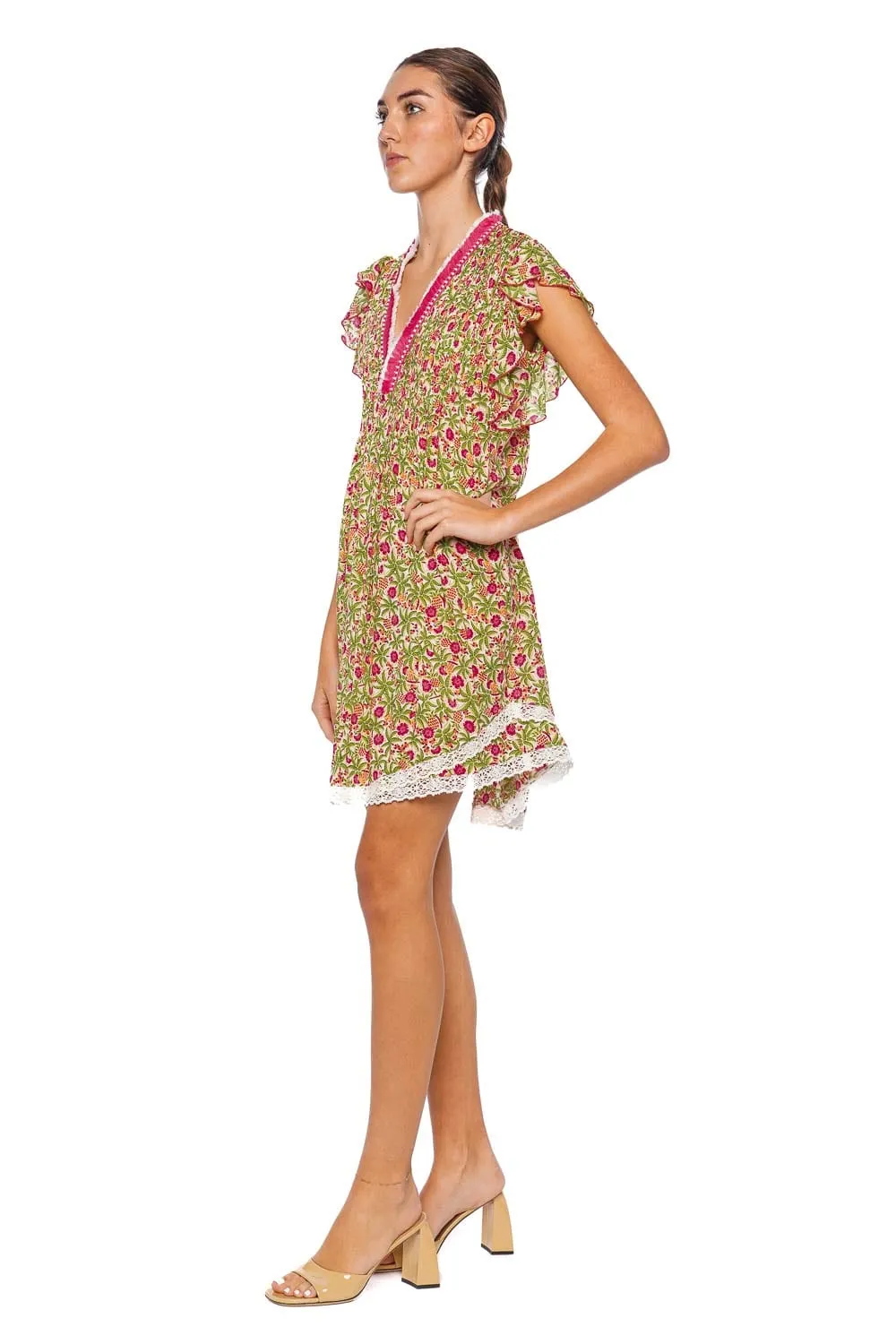 Sasha Pink Honolulu Fringe Mini Dress