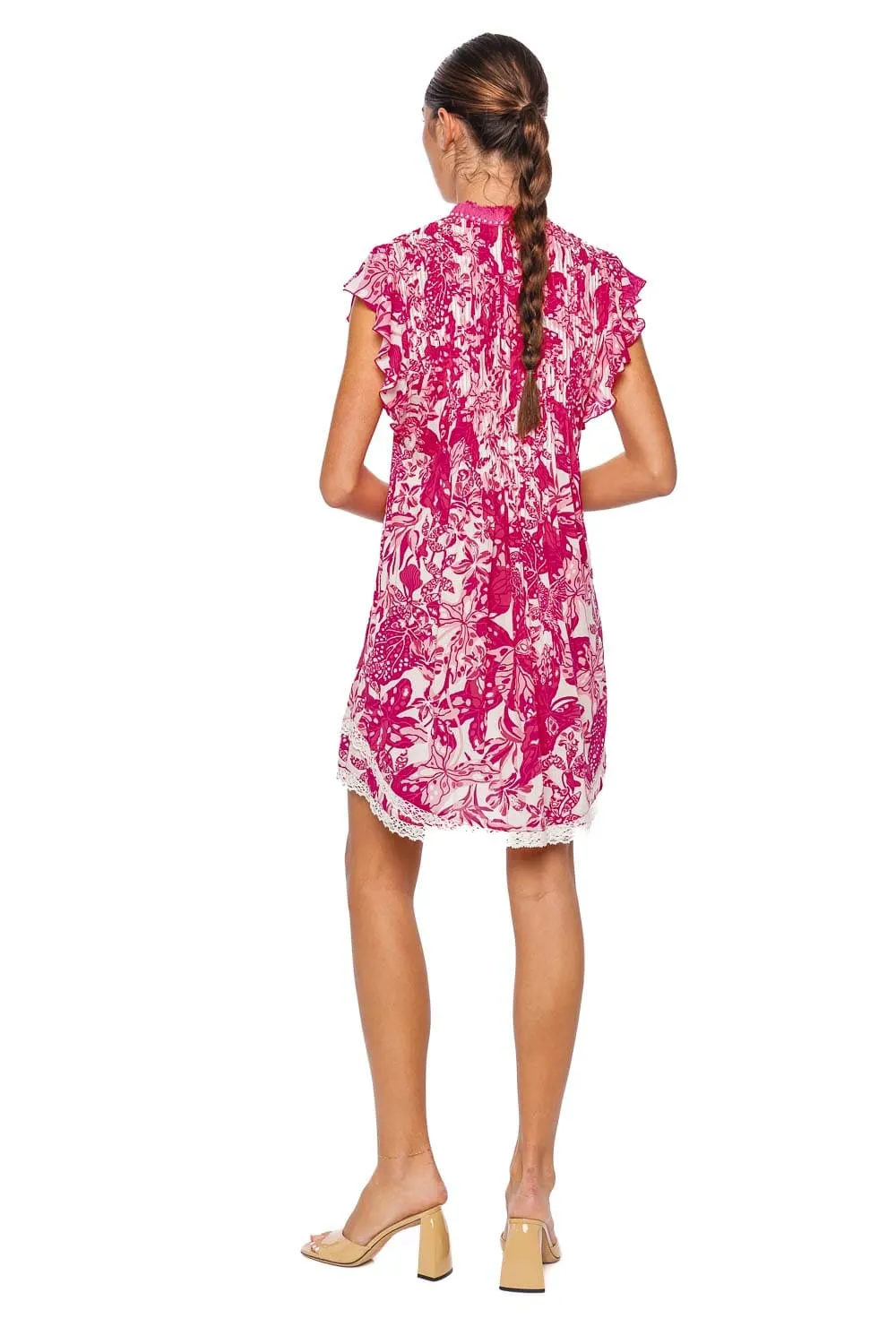 Sasha Pink Jengel Fringe Mini Dress