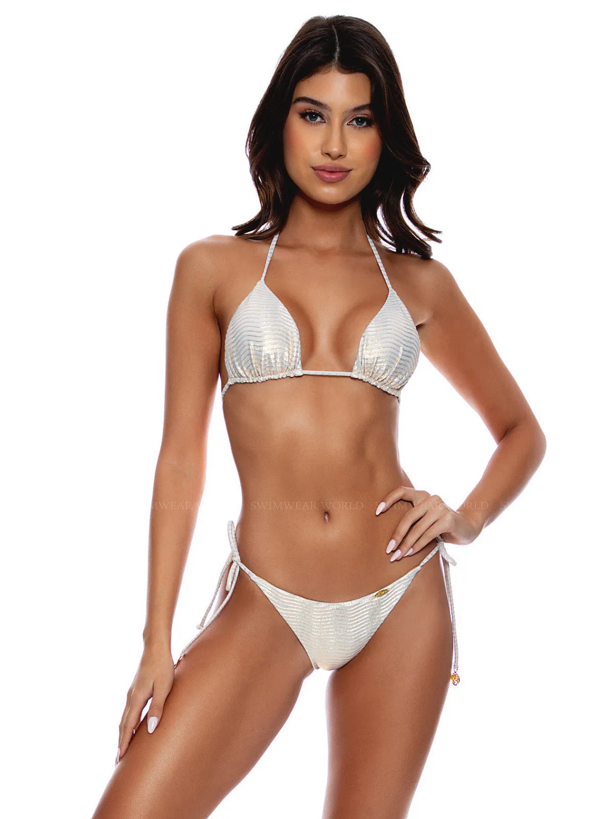 Seamless Triangle-Seamless Ruched Back Tie Side Bikini