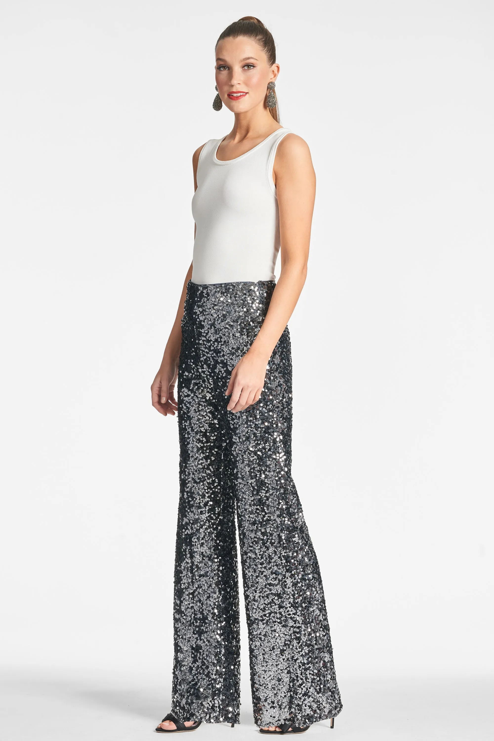 Sequin Alli Pant - Gunmetal - Final Sale