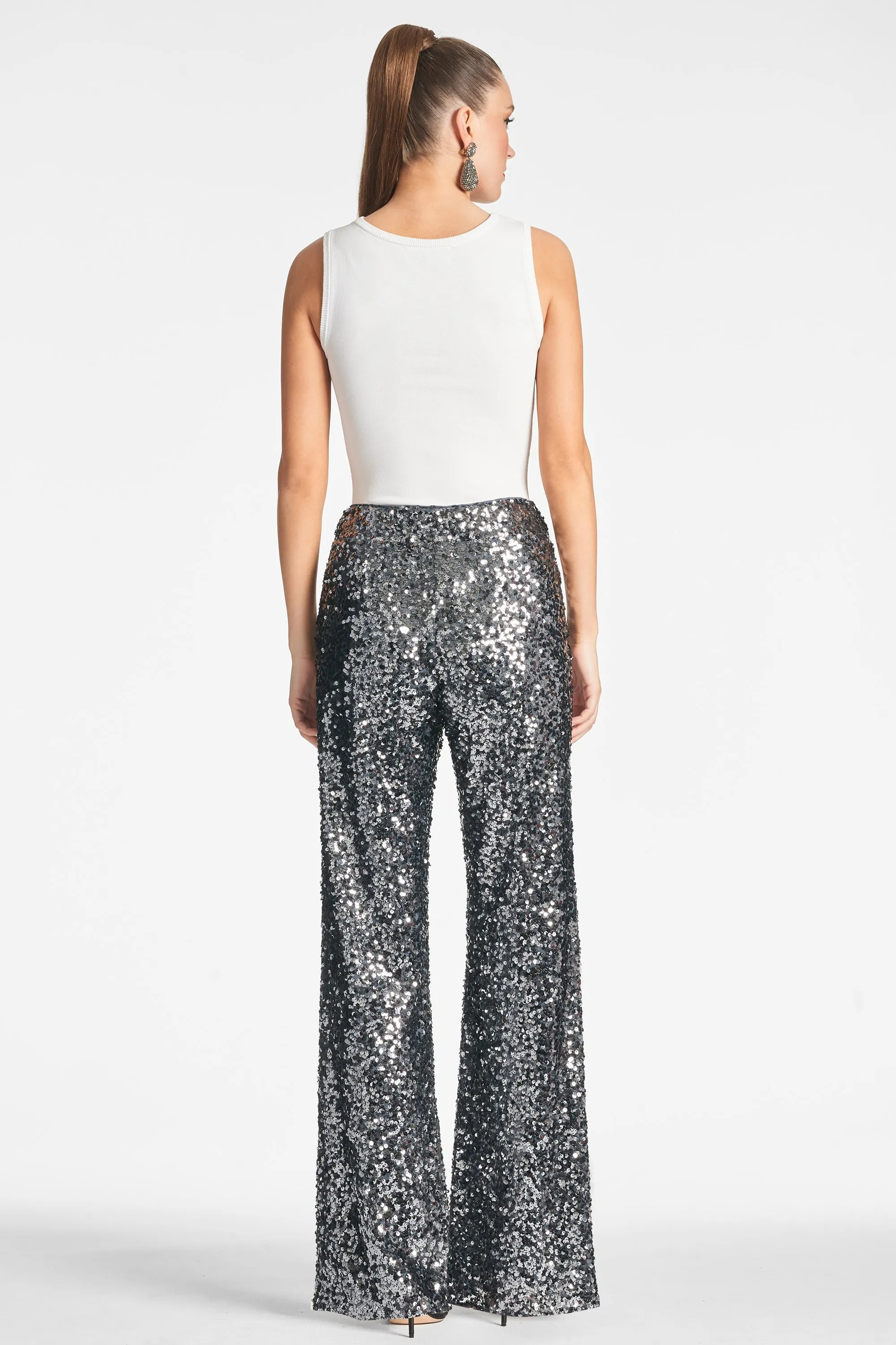 Sequin Alli Pant - Gunmetal - Final Sale