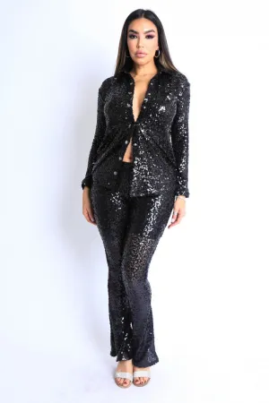 Sequin Pant Set