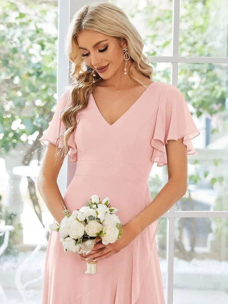Sharana light pink sleeved hi low s8 dress Express NZ wide