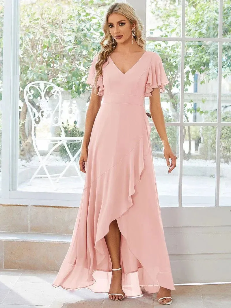 Sharana light pink sleeved hi low s8 dress Express NZ wide