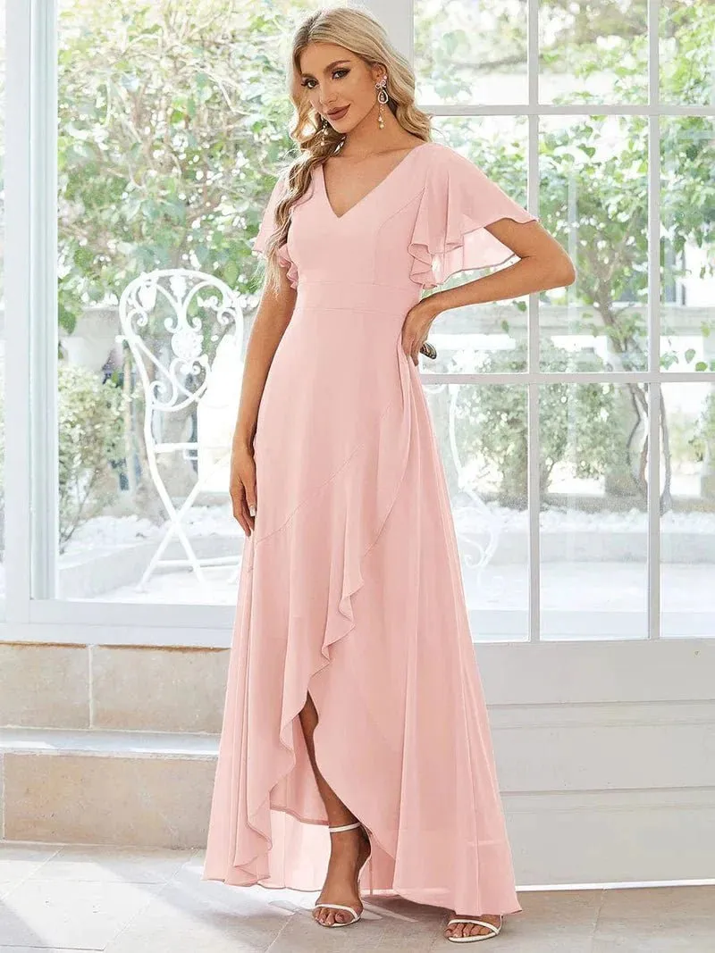 Sharana light pink sleeved hi low s8 dress Express NZ wide