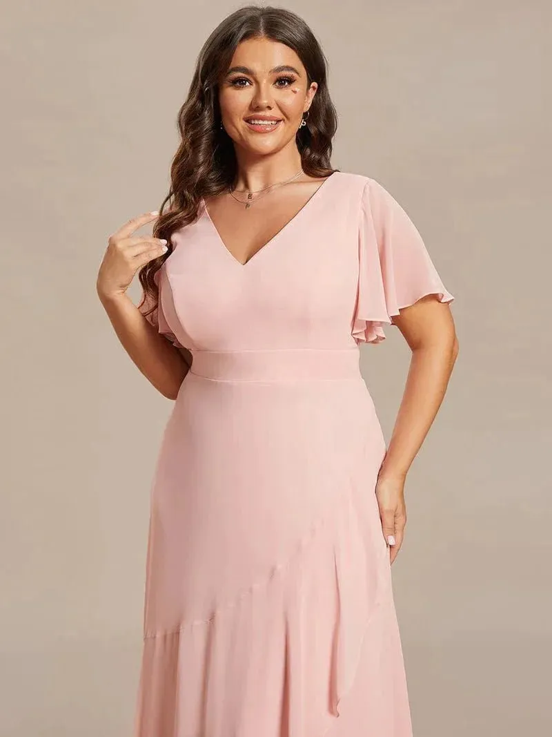 Sharana light pink sleeved hi low s8 dress Express NZ wide
