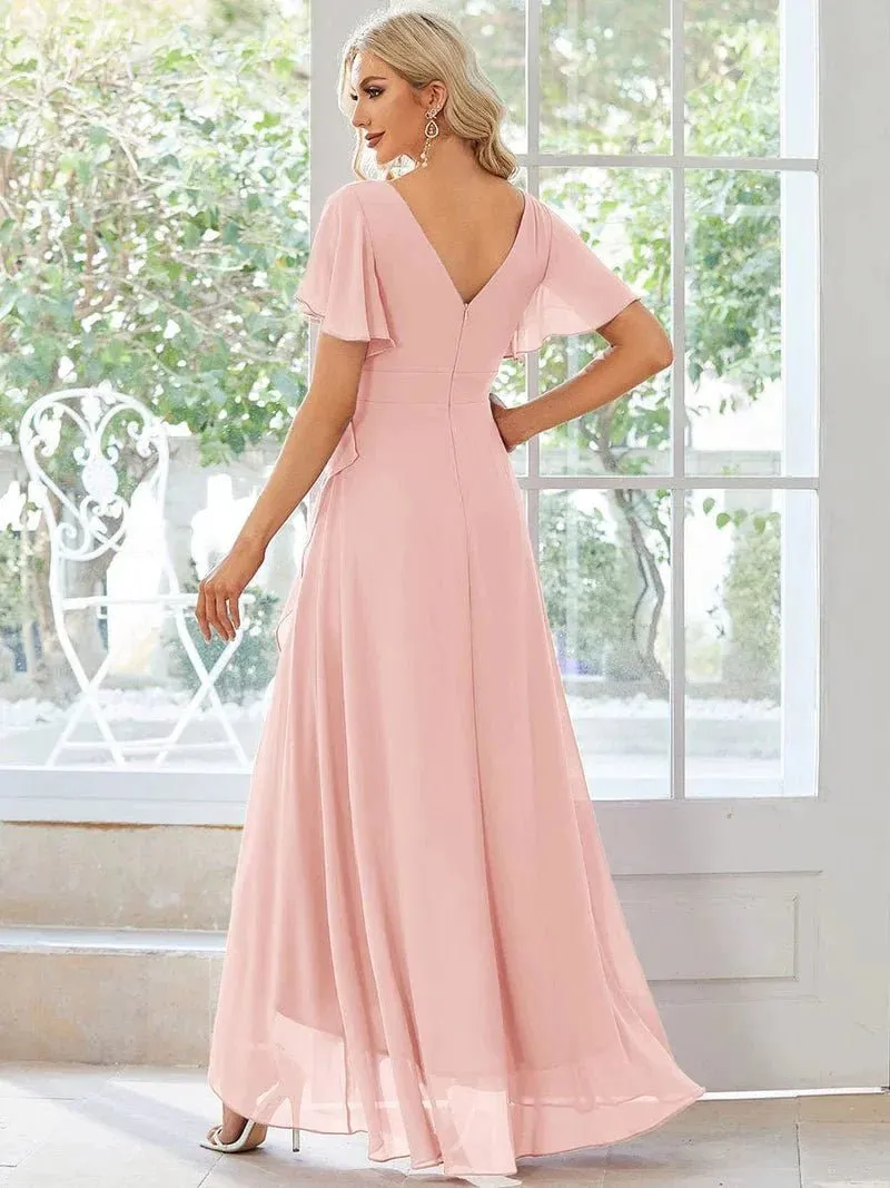 Sharana light pink sleeved hi low s8 dress Express NZ wide