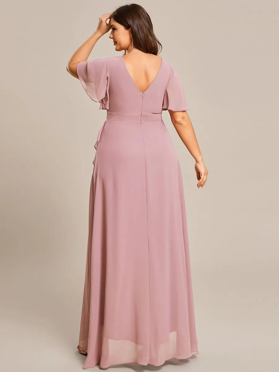 Sharana sleeved hi low bridesmaid dress in dusty pink s22 Express NZ Wide
