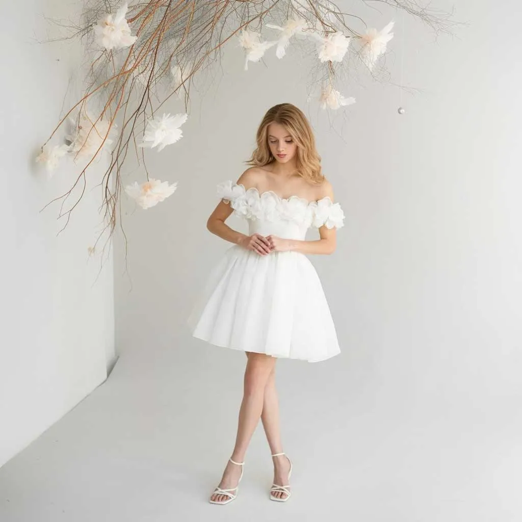 Short Reception Wedding Dress, Bridal Shower Dress ET3079