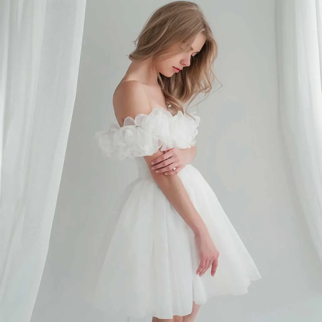 Short Reception Wedding Dress, Bridal Shower Dress ET3079