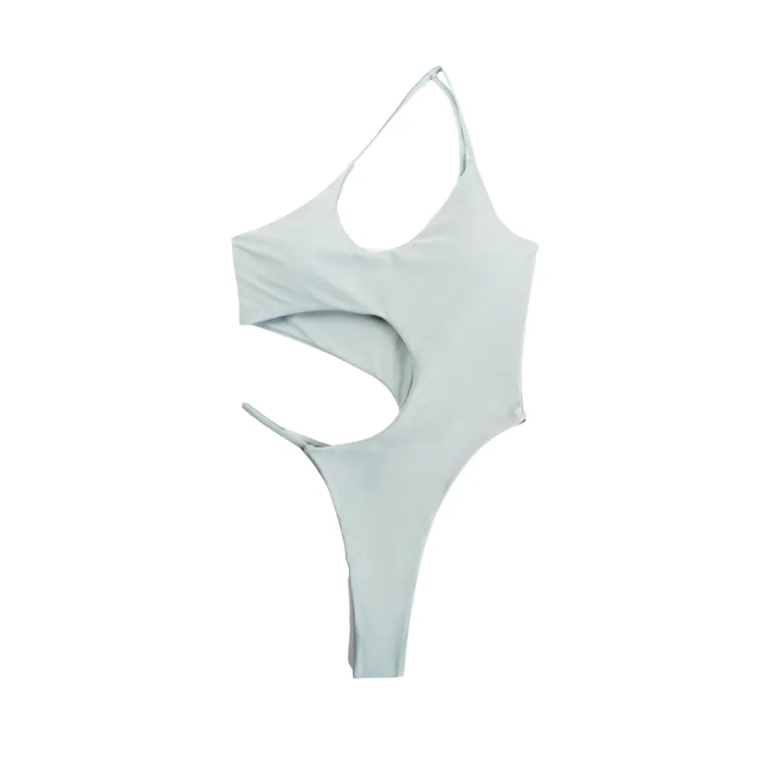 Side Cut Out One Shoulder Monokini