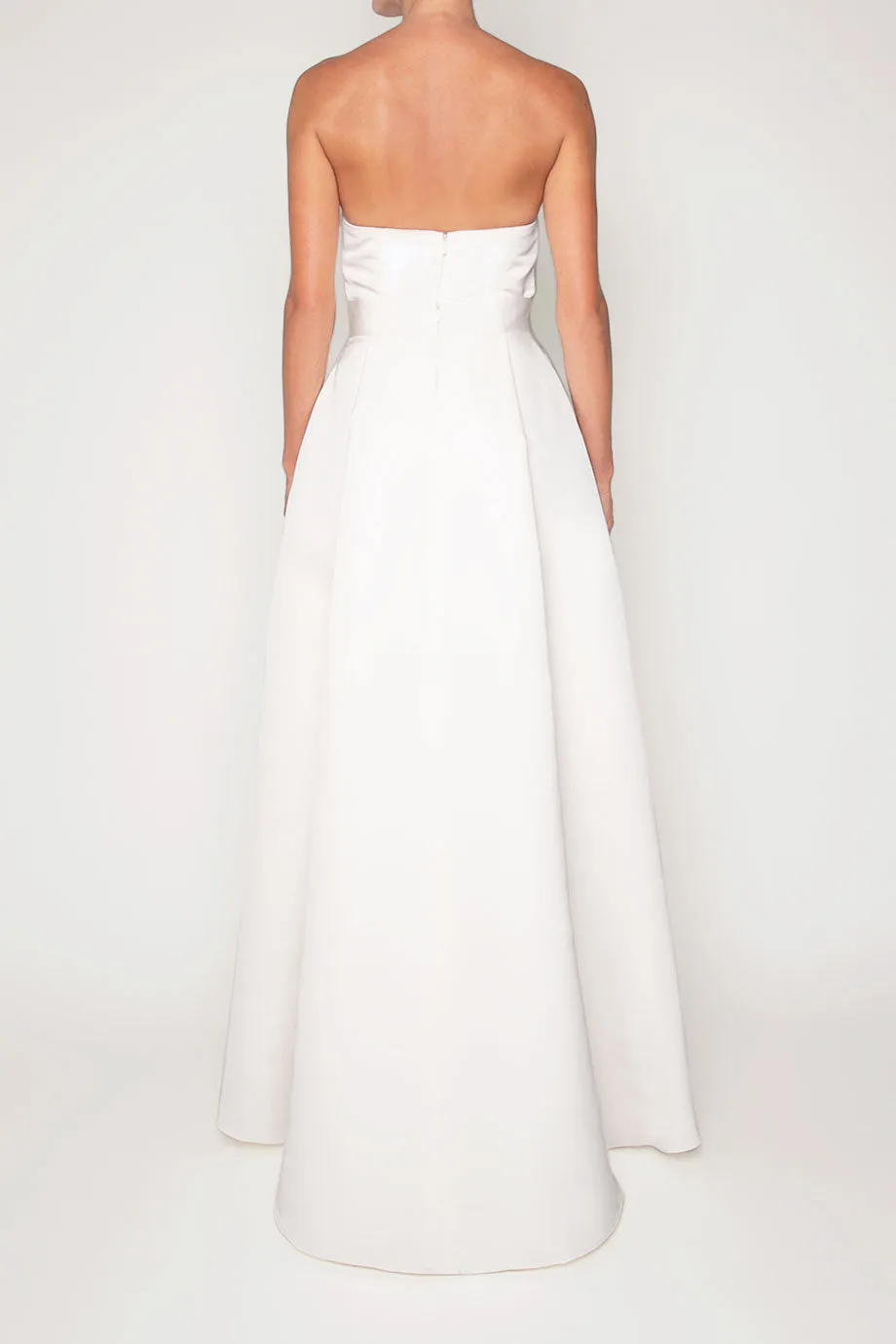 Silk Faille Twisted Bow Jumpsuit with Convertible Skirt