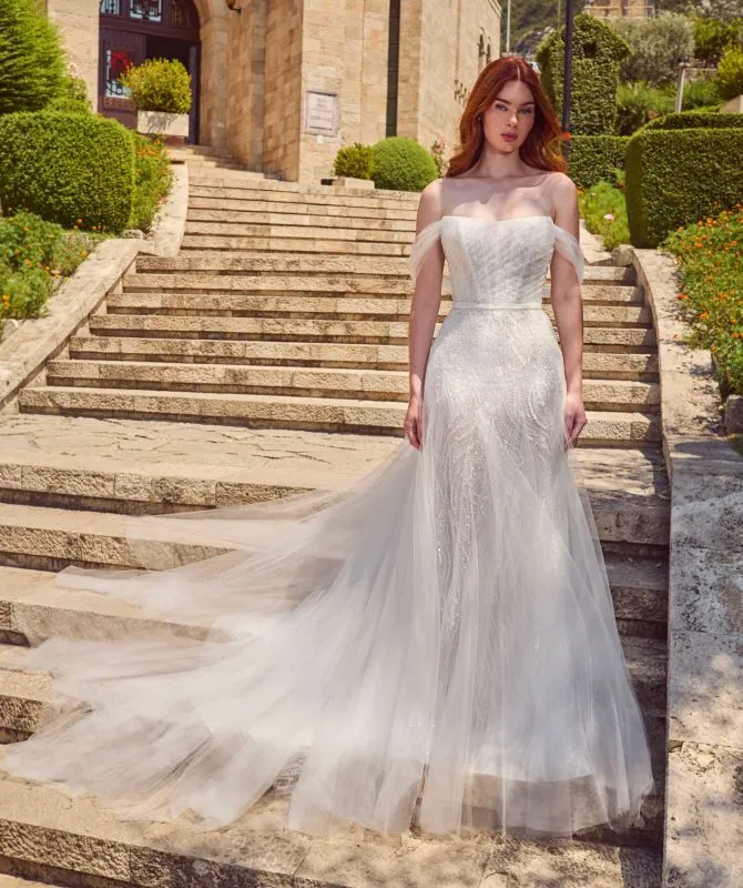 Size 12 L'amour LA25104 Marisol Ivory/Light Nude Gown