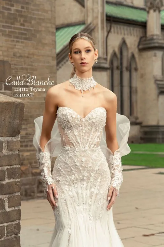 Size 14 Calla Blanche 124112 Teyana Ivory/Light Nude Gown
