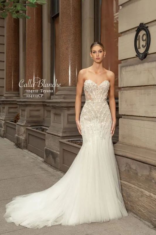 Size 14 Calla Blanche 124112 Teyana Ivory/Light Nude Gown