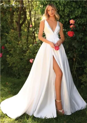 Size 6 Jessica McClintock 700453 Diamond White Gown
