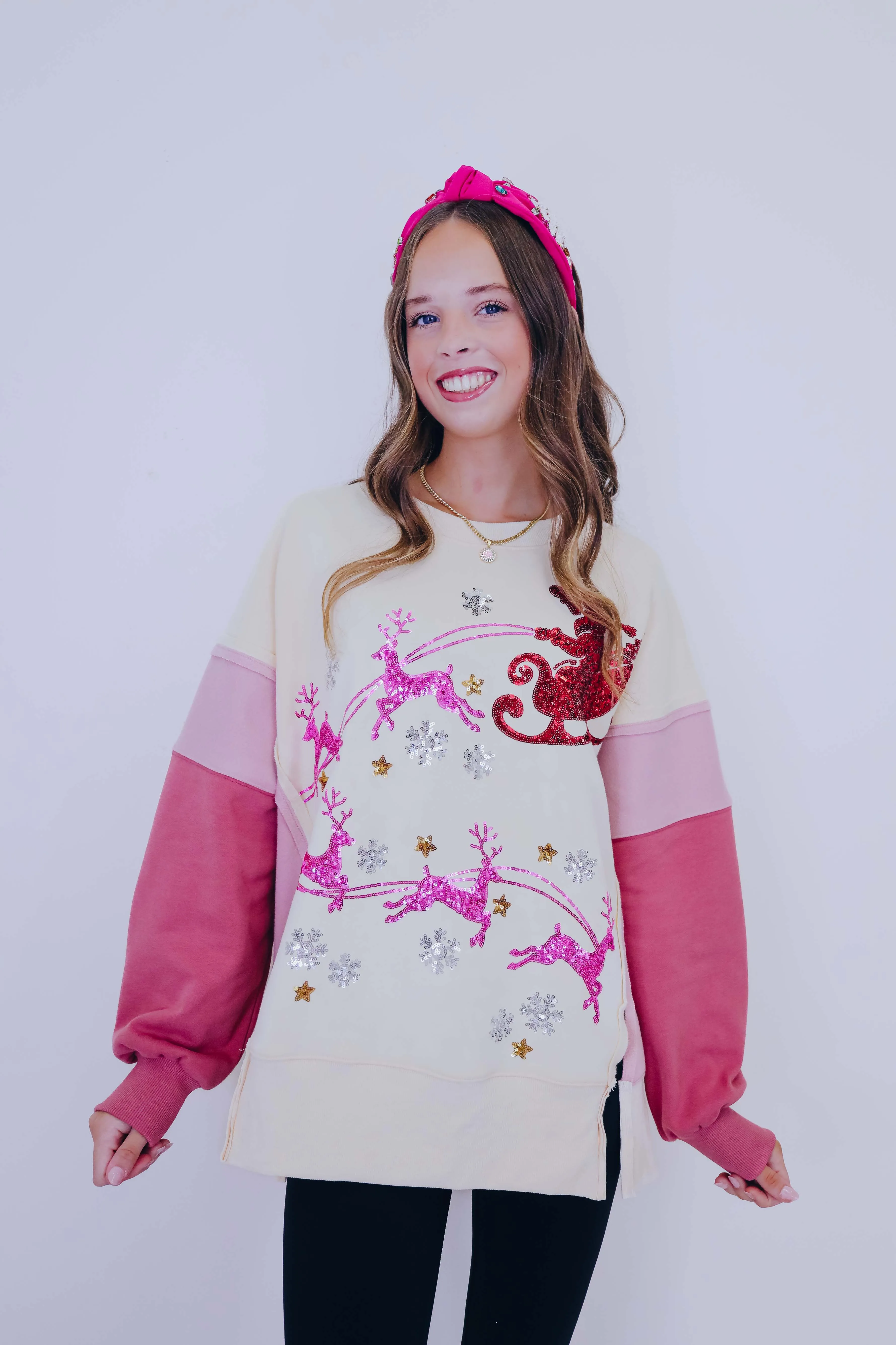 Sleigh Away Sequin Embellished Top