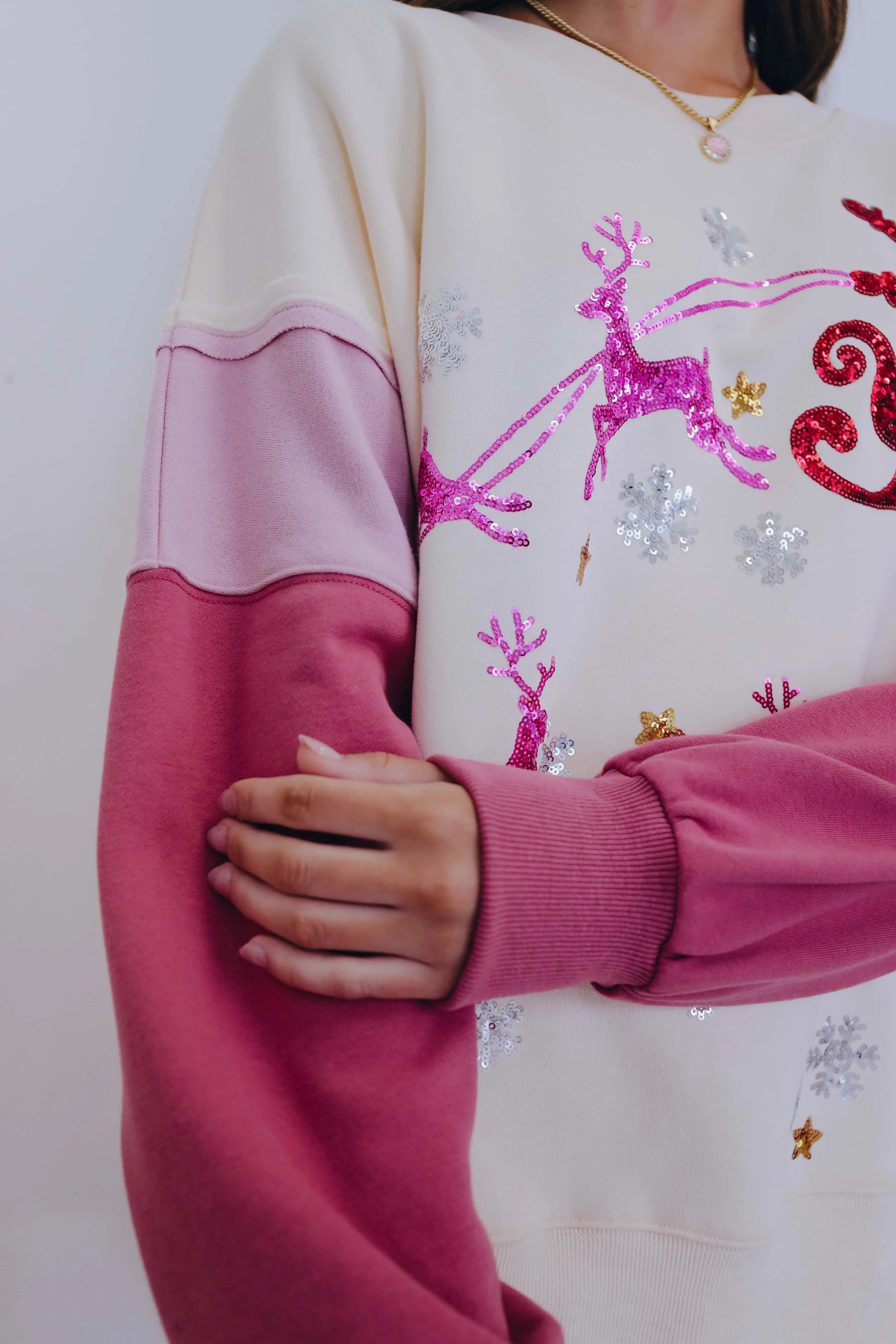 Sleigh Away Sequin Embellished Top