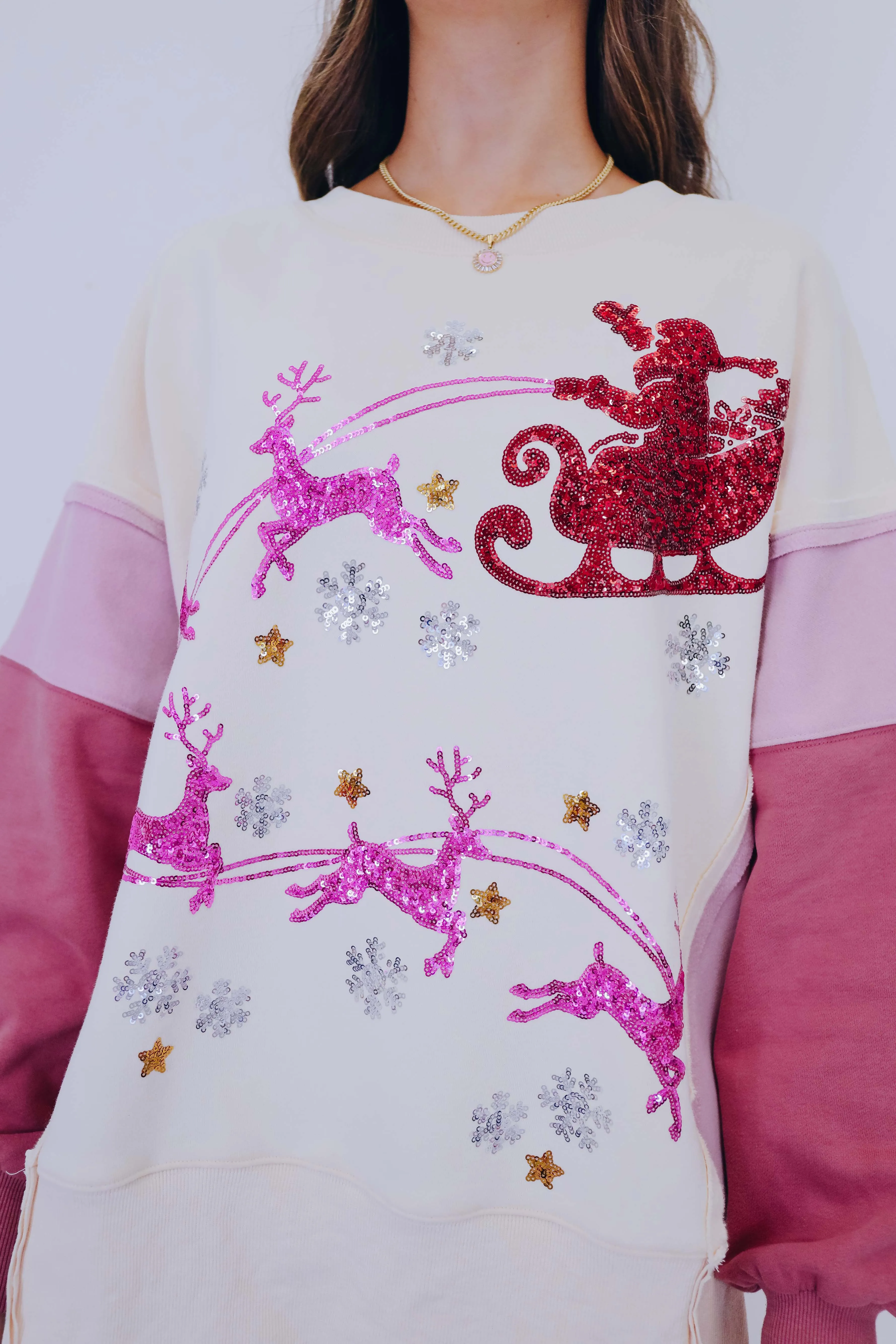 Sleigh Away Sequin Embellished Top