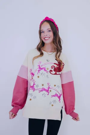 Sleigh Away Sequin Embellished Top