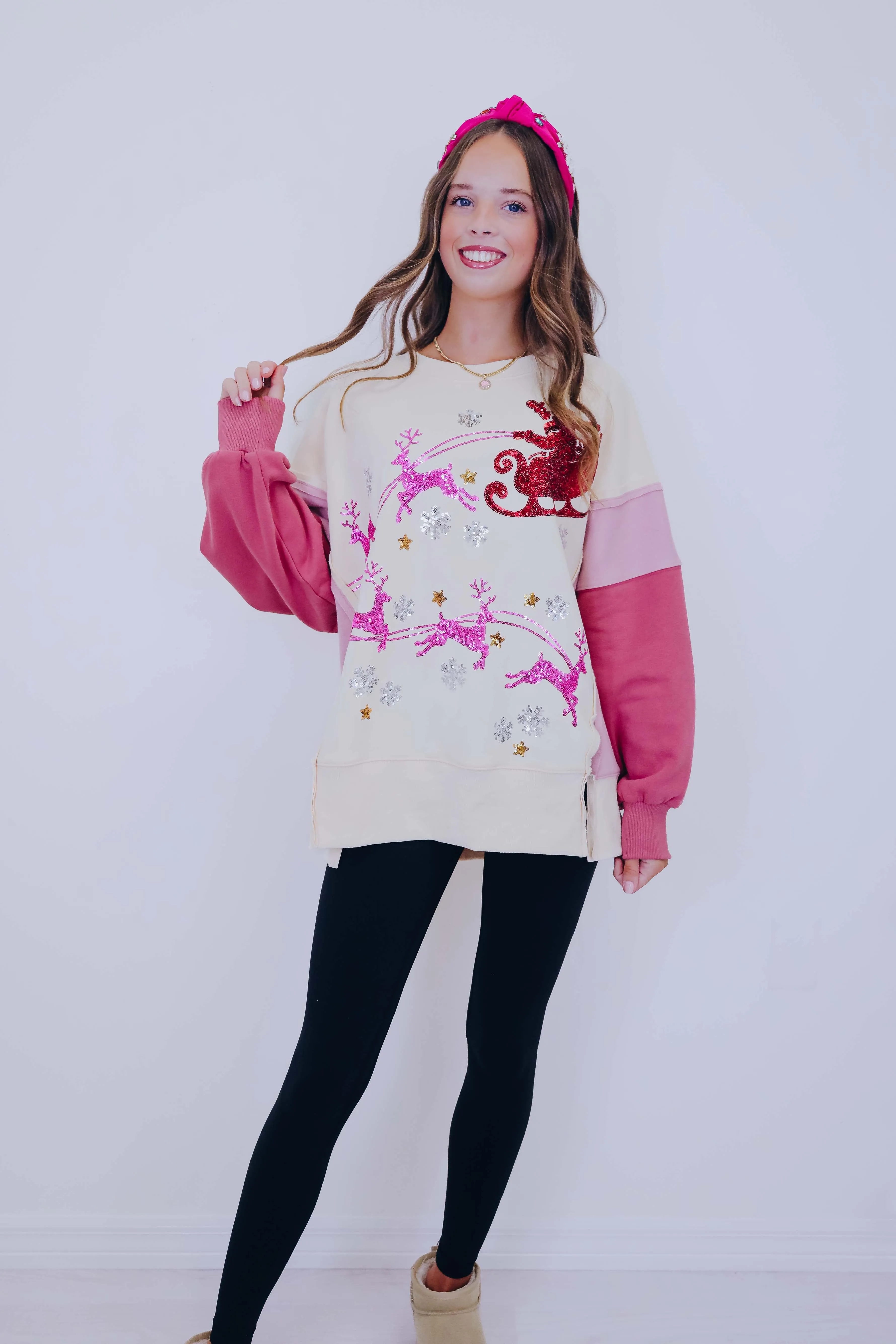 Sleigh Away Sequin Embellished Top