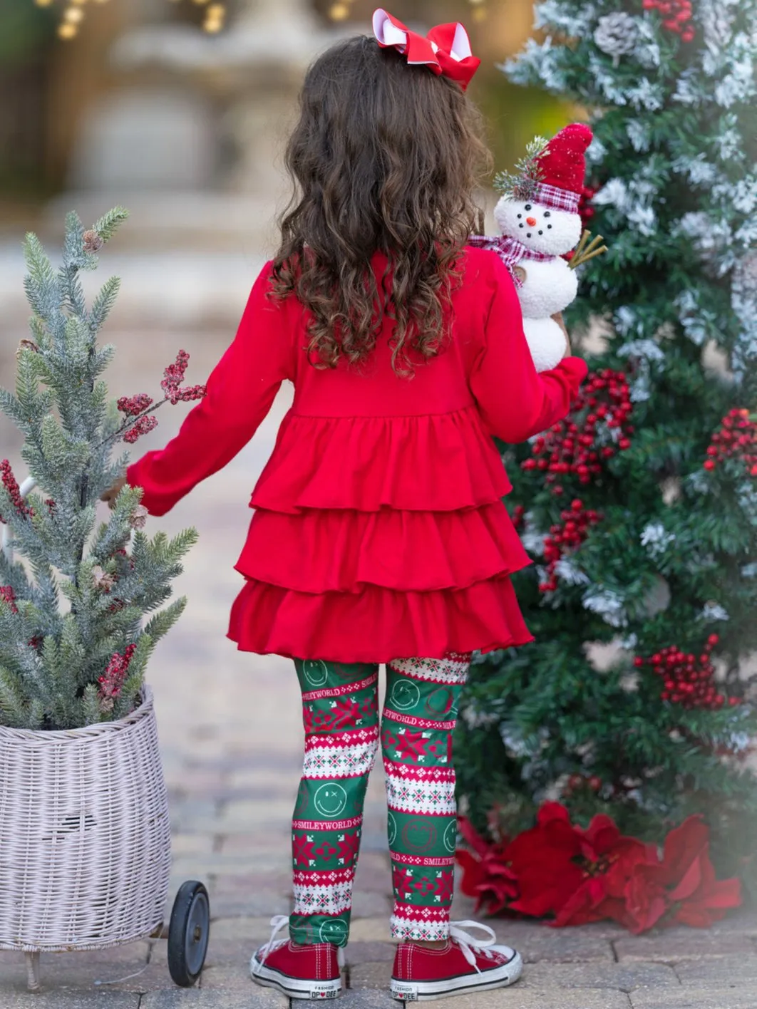SmileyWorld Festive Ruffle Top and Legging Set